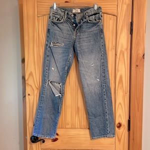 Free People 100% cotton straight leg jeans